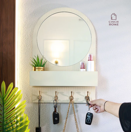 منظم المفاتيح الحائطي بالمرايا 🏡